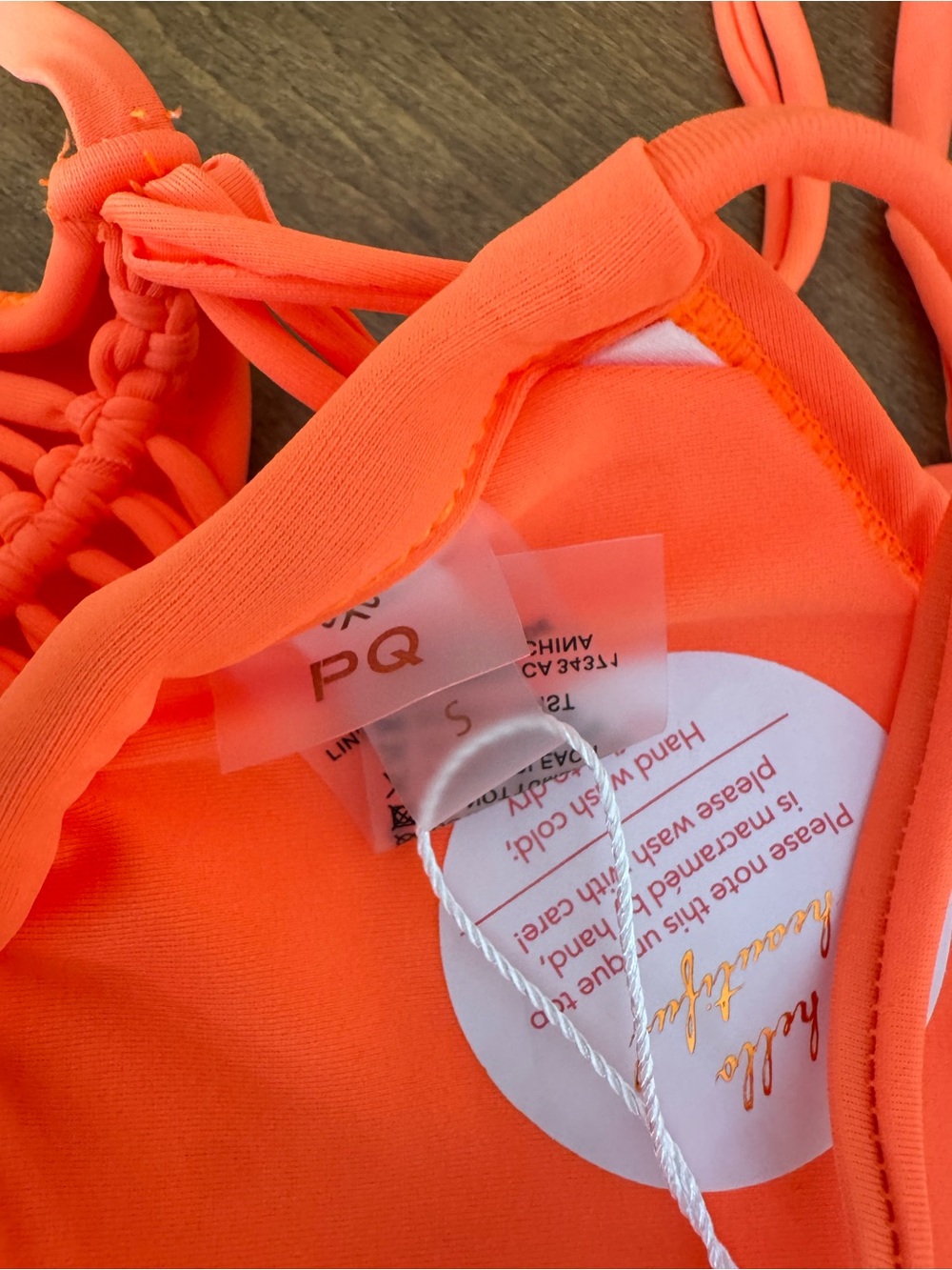 PQ Swim Coral Macramé Triangle Bikini Set - Picture 4 of 6
